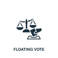 Floating vote icon. Monochrome simple sign from election collection. Floating vote icon for logo, templates, web design Royalty Free Stock Photo