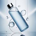 Floating Water Bottle with Bubbles Royalty Free Stock Photo
