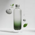 Floating Water Bottle with Natural Elements Royalty Free Stock Photo