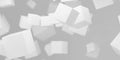 Floating white cubes on gray background Royalty Free Stock Photo