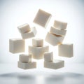 Floating White Cubes Royalty Free Stock Photo