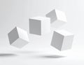 Floating White Cubes on a Light Background Royalty Free Stock Photo