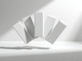 Floating White Cubes in a Minimalistic Space Showcasing Modern Design Aesthetics and the Interaction of Light and Shadow Royalty Free Stock Photo
