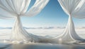 Floating white curtain. AI gerado Royalty Free Stock Photo