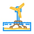 floating wind turbine color icon vector illustration Royalty Free Stock Photo