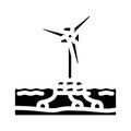 floating wind turbine glyph icon vector illustration