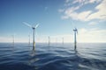 Floating wind turbines installed in sea