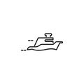 floating yacht icon. Element of speed for mobile concept and web apps illustration. Thin line icon for website design and