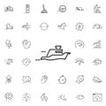 Floating yacht icon. Universal set of speed for website design and development, app development