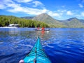 Clayoquot Sound, Vancouver Island, Floatplane and Kayaks at Hot Springs Cove, British Columbia, Canada Royalty Free Stock Photo