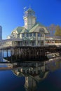 Nanaimo Harbour Floatplane Terminal Reflected in Morning Light, Vancouver Island, British Columbia Royalty Free Stock Photo