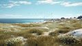 Hyperrealistic Fauna: Animated Grass And Ocean Background