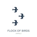 flock of birds icon in trendy design style. flock of birds icon isolated on white background. flock of birds vector icon simple Royalty Free Stock Photo