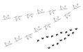 Flock of crane birds. Vector silhouette image