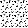 Flock of doves seamless pattern