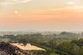 flock of egrets and beautiful sunset Royalty Free Stock Photo