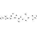 A flock of flying birds silhouette. Vector illustration Royalty Free Stock Photo