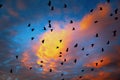 Flock of jackdaws Royalty Free Stock Photo