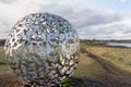 Flock Sphere by Rob Mulholland, part of the Bord Waalk sculpture trail in Amble, Northumberland, UK