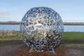 Flock Sphere by Rob Mulholland, part of the Bord Waalk sculpture trail in Amble, Northumberland, UK