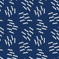 Seamless vector pattern Flock of white birds blue Royalty Free Stock Photo