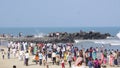 Flocks of people enjoying on a holiday on the seashore side, Puducherry, India Part-3 Royalty Free Stock Photo