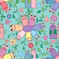 Flog petal cute seamless pattern