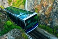 Floibanen funicular to Mt Floyen at Bergen City, Norway Royalty Free Stock Photo