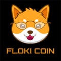 Floki inu crypro currecy with cute face character Royalty Free Stock Photo