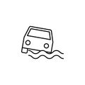 flood, accident, insurance, car icon. Element of insurance icon. Thin line icon for website design and development, app