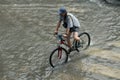 Flood in Bangkok during the rainy season Royalty Free Stock Photo