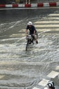 Flood in Bangkok during the rainy season Royalty Free Stock Photo