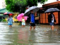 Flood caused by typhoon Mario (international name Fung Wong) in the Philippines on September 19, 2014