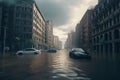Flood city street emergency. Generate Ai