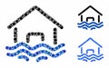 Flood disaster Mosaic Icon of Round Dots