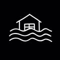 Flood doodle icon, vector illustration