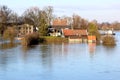 Flood of dutch river of IJssel in Deventer Royalty Free Stock Photo