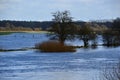 Flood at the Ferry in the Village Westen at the River Aller, Lower Saxony