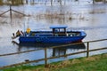 Flood at the Ferry in the Village Westen at the River Aller, Lower Saxony