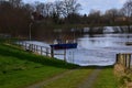 Flood at the Ferry in the Village Westen at the River Aller, Lower Saxony