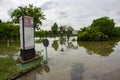 flood flooded fields and houses climate change Royalty Free Stock Photo