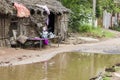 Flood flooding flooded small road street house poor India