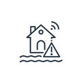 flood icon vector from smart home concept. Thin line illustration of flood editable stroke. flood linear sign for use on web and Royalty Free Stock Photo