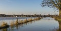 Flood IJssel at Dieren in The Netherlands