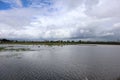 Flood in india. Ground filled with rain water