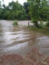 Flood in India when heavy rainfall happening