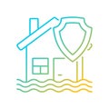 Flood insurance case gradient linear vector icon