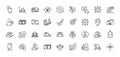 Flood insurance, Event click and Court building line icons pack. For web app. Line icons. Vector
