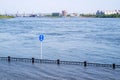 Flood in the Krasnoyarsk city, Russia Royalty Free Stock Photo