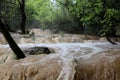 Flood in Kursunlu waterfall nature park after the hard rain